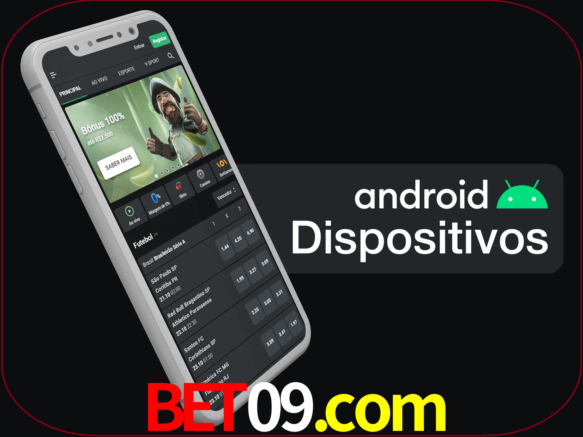 O aplicativo suporta a maioria de todos os dispositivos Android.