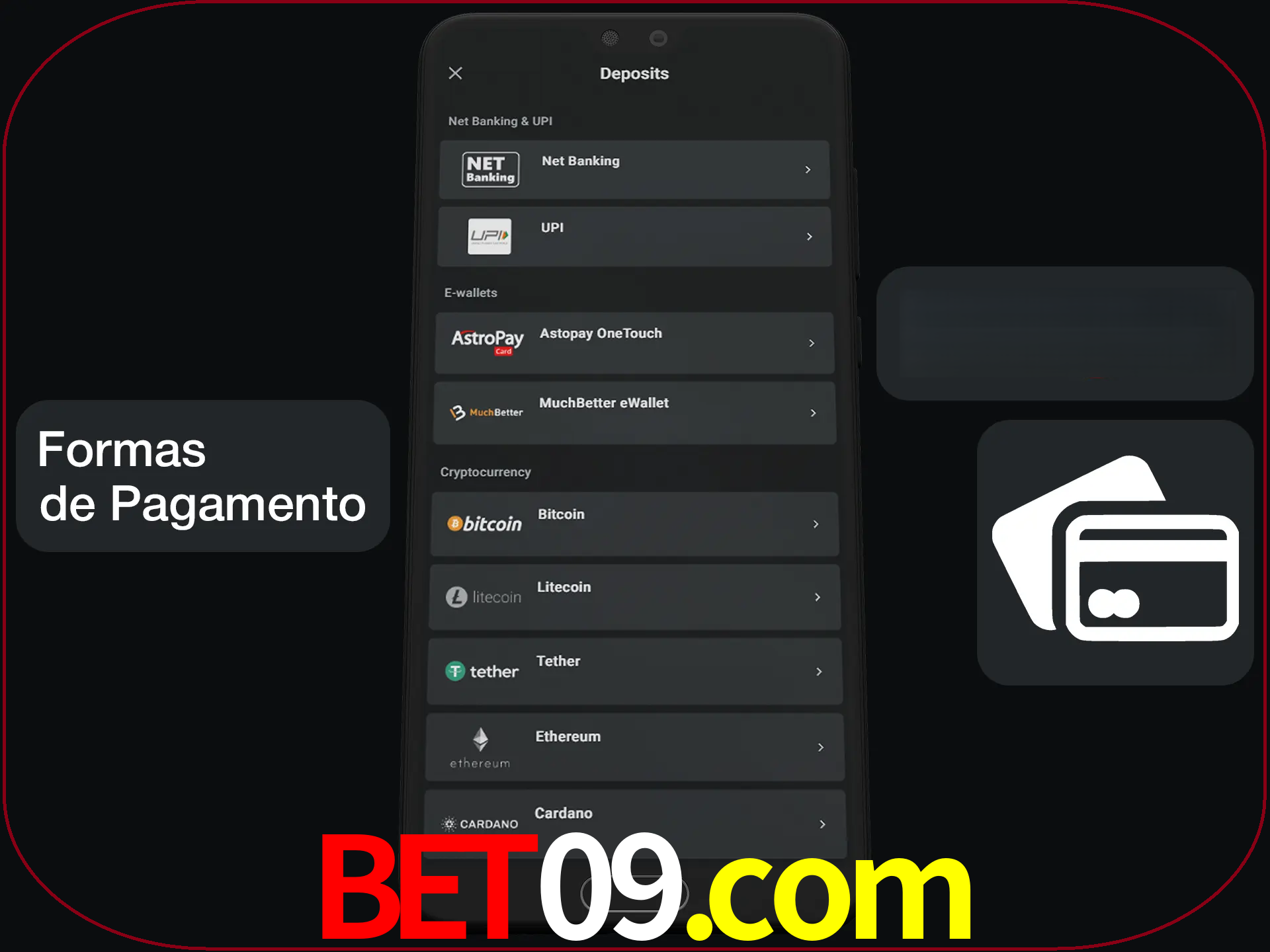 Escolha a forma de pagamento de sua preferência.