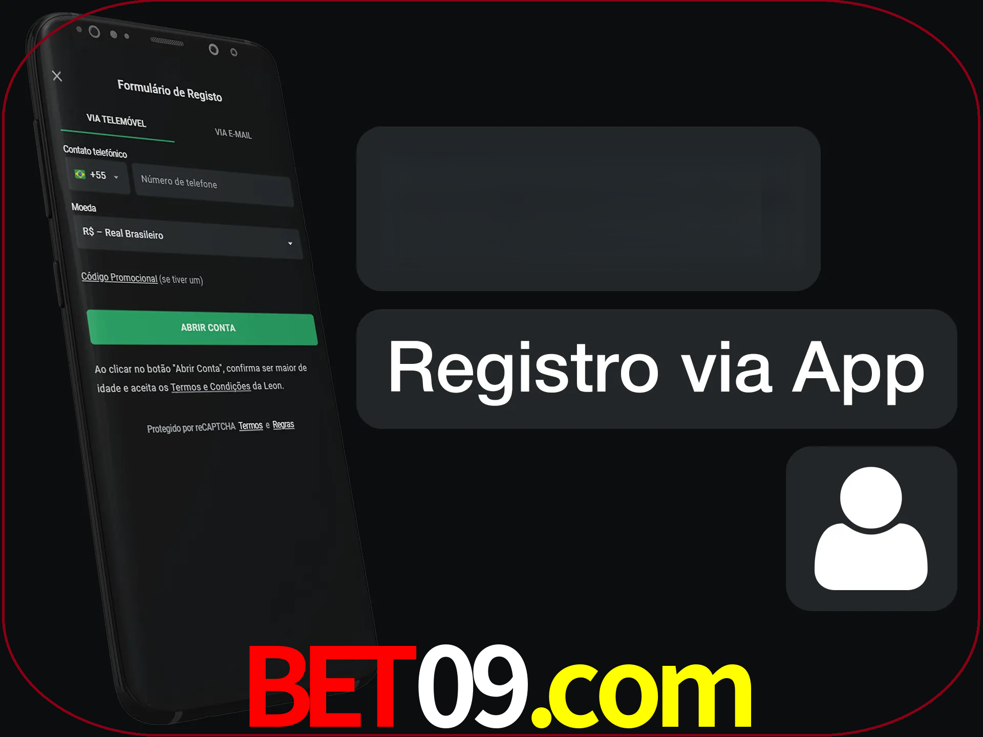 Registre-se com duas etapas usando o aplicativo.