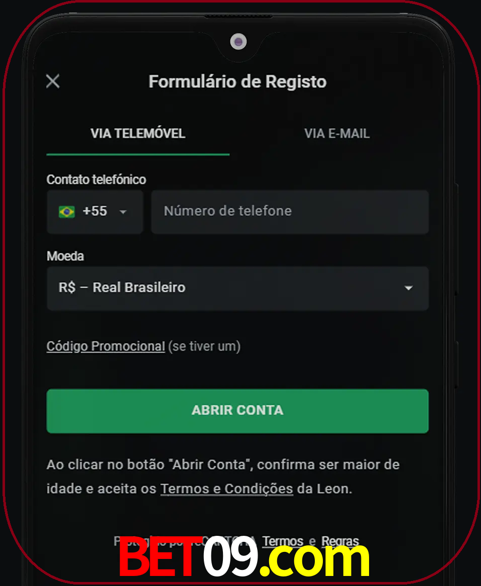 Abra o aplicativo e inicie o processo de registro.