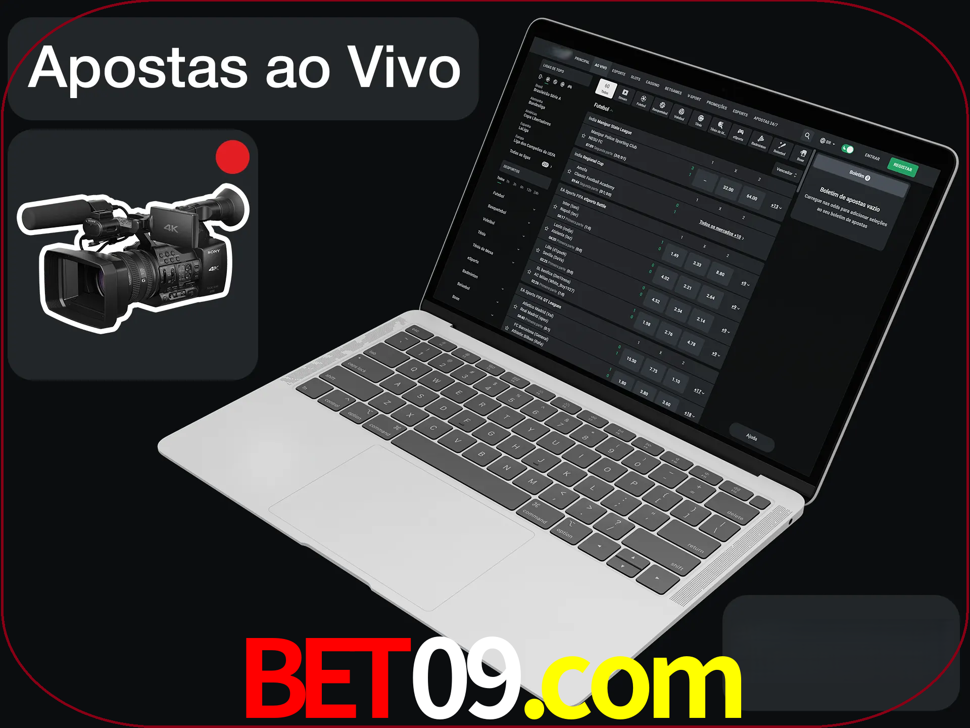 Aposte em formato ao vivo em nosso site.