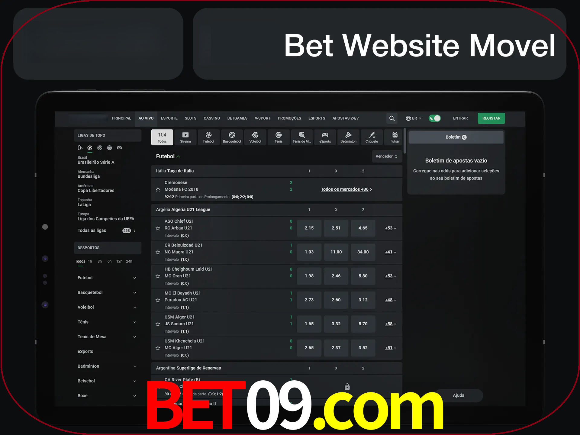 Use nosso website em qualquer dispositivo.